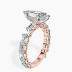 9ct Rose Gold Giselle Side Emerald Lab Diamond Ring standing product image one