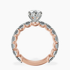 9ct Rose Gold Giselle Side Emerald Lab Diamond Ring side right image one