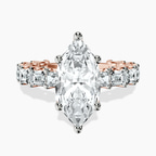 10kt Rose Gold Giselle Side Emerald Lab Diamond Ring front image