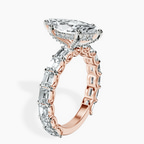 10kt Rose Gold Giselle Side Emerald Lab Diamond Ring standing product image one