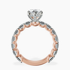 10kt Rose Gold Giselle Side Emerald Lab Diamond Ring side right image one