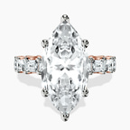 10kt Rose Gold Giselle Side Emerald Lab Diamond Ring front image
