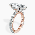 10kt Rose Gold Giselle Side Emerald Lab Diamond Ring standing product image one