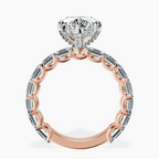 10kt Rose Gold Giselle Side Emerald Lab Diamond Ring side right image one