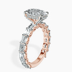 2.99 ct. oval Giselle Side Emerald Lab Diamond Ring in 18kt rose gold standing product image one