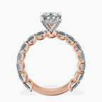 2.99 ct. oval Giselle Side Emerald Lab Diamond Ring in 18kt rose gold side right image one
