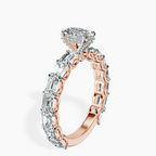 18kt Rose Gold Giselle Side Emerald Lab Diamond Ring standing product image one