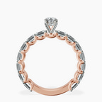 18kt Rose Gold Giselle Side Emerald Lab Diamond Ring side right image one