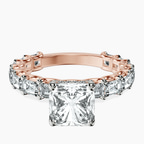 9ct Rose Gold Giselle Side Emerald Lab Diamond Ring front image