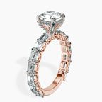 9ct Rose Gold Giselle Side Emerald Lab Diamond Ring standing product image one