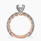 9ct Rose Gold Giselle Side Emerald Lab Diamond Ring side right image one