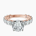 14ct Rose Gold Giselle Side Emerald Lab Diamond Ring front image