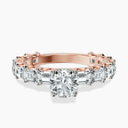 14kt Rose Gold Giselle Side Emerald Lab Diamond Ring front image