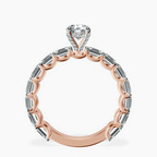 14kt Rose Gold Giselle Side Emerald Lab Diamond Ring side right image one