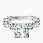 Platinum Giselle Side Emerald Lab Diamond Ring front image