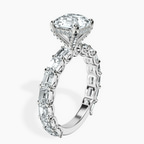Platinum Giselle Side Emerald Lab Diamond Ring standing product image one