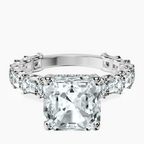 Platinum Giselle Side Emerald Lab Diamond Ring front image