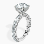 Platinum Giselle Side Emerald Lab Diamond Ring standing product image one