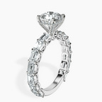 9ct White Gold Giselle Side Emerald Lab Diamond Ring standing product image one