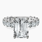 Platinum Giselle Side Emerald Lab Diamond Ring front image