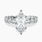 9ct White Gold Giselle Side Emerald Lab Diamond Ring front image