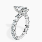 9ct White Gold Giselle Side Emerald Lab Diamond Ring standing product image one