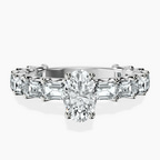 Platinum Giselle Side Emerald Lab Diamond Ring front image