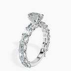 Platinum Giselle Side Emerald Lab Diamond Ring standing product image one