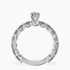 Platinum Giselle Side Emerald Lab Diamond Ring side right image one