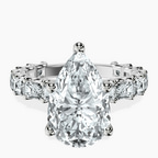 Platinum Giselle Side Emerald Lab Diamond Ring front image