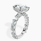 Platinum Giselle Side Emerald Lab Diamond Ring standing product image one