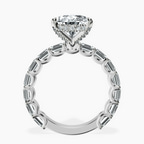 Platinum Giselle Side Emerald Lab Diamond Ring side right image one