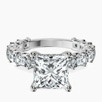 Platinum Giselle Side Emerald Lab Diamond Ring front image