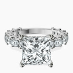 Platinum Giselle Side Emerald Lab Diamond Ring front image