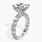 Platinum Giselle Side Emerald Lab Diamond Ring standing product image one