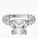 14kt White Gold Giselle Side Emerald Lab Diamond Ring front image