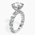 14kt White Gold Giselle Side Emerald Lab Diamond Ring standing product image one