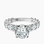 Platinum Giselle Side Emerald Lab Diamond Ring front image