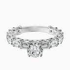 Platinum Giselle Side Emerald Lab Diamond Ring front image