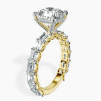 14kt Yellow Gold Giselle Side Emerald Lab Diamond Ring standing product image one