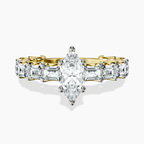 14kt Yellow Gold Giselle Side Emerald Lab Diamond Ring front image