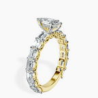 14kt Yellow Gold Giselle Side Emerald Lab Diamond Ring standing product image one
