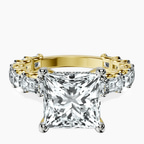 18kt Yellow Gold Giselle Side Emerald Lab Diamond Ring front image