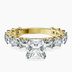 14kt Yellow Gold Giselle Side Emerald Lab Diamond Ring front image