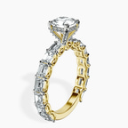 14kt Yellow Gold Giselle Side Emerald Lab Diamond Ring standing product image one