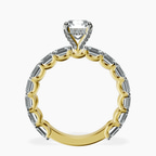 14kt Yellow Gold Giselle Side Emerald Lab Diamond Ring side right image one