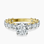 18kt Yellow Gold Giselle Side Emerald Lab Diamond Ring front image