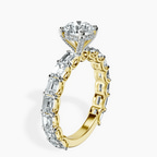 18kt Yellow Gold Giselle Side Emerald Lab Diamond Ring standing product image one