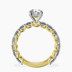 18kt Yellow Gold Giselle Side Emerald Lab Diamond Ring side right image one