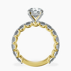 14ct Yellow Gold Giselle Side Emerald Lab Diamond Ring side right image one